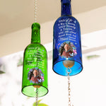 Your Life Was A Blessing Memorial Gift - Personalized Photo Wine Bottle Wind Chime
