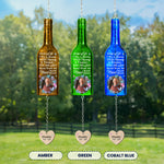 Your Life Was A Blessing Memorial Gift - Personalized Photo Wine Bottle Wind Chime