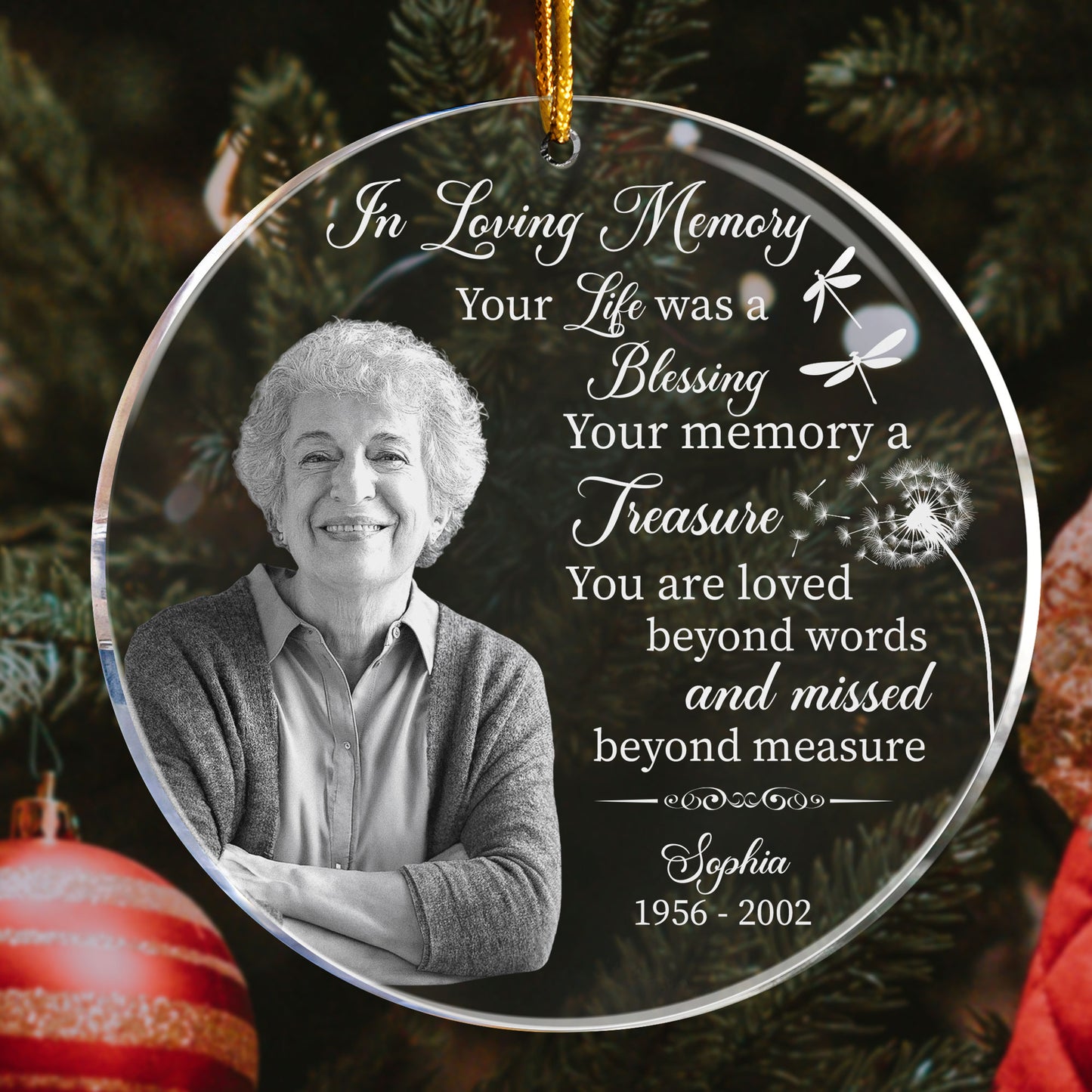 Your Life Was A Blessing Your Memory A Treasure - Personalized Acrylic Photo Ornament