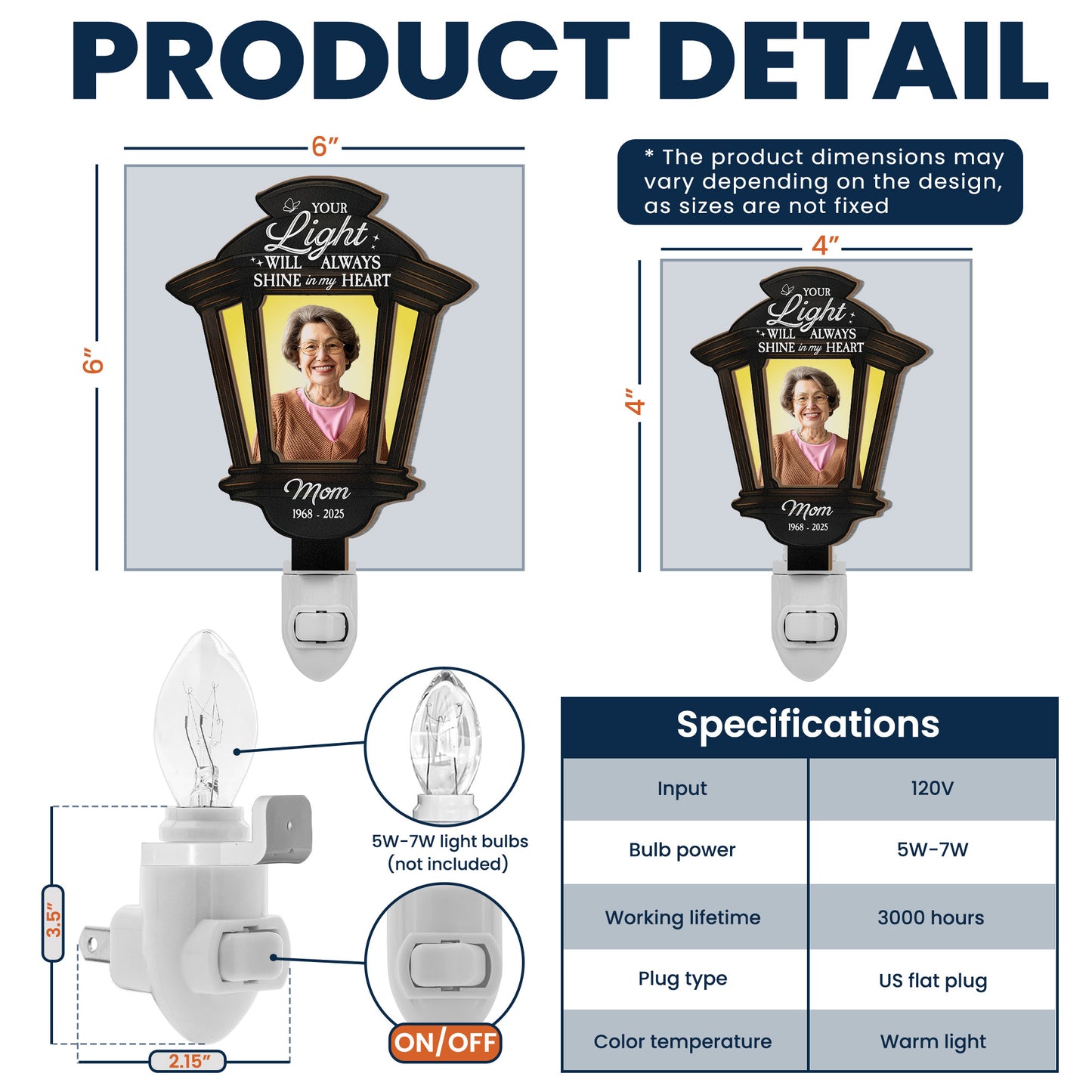 Your Light Always Shine - Personalized Photo Wood And Acrylic Night Light