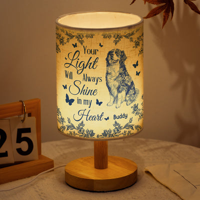 Your Light Will Always Shine In My Heart Dog Toile De Jouy - Personalized Fabric Lamp