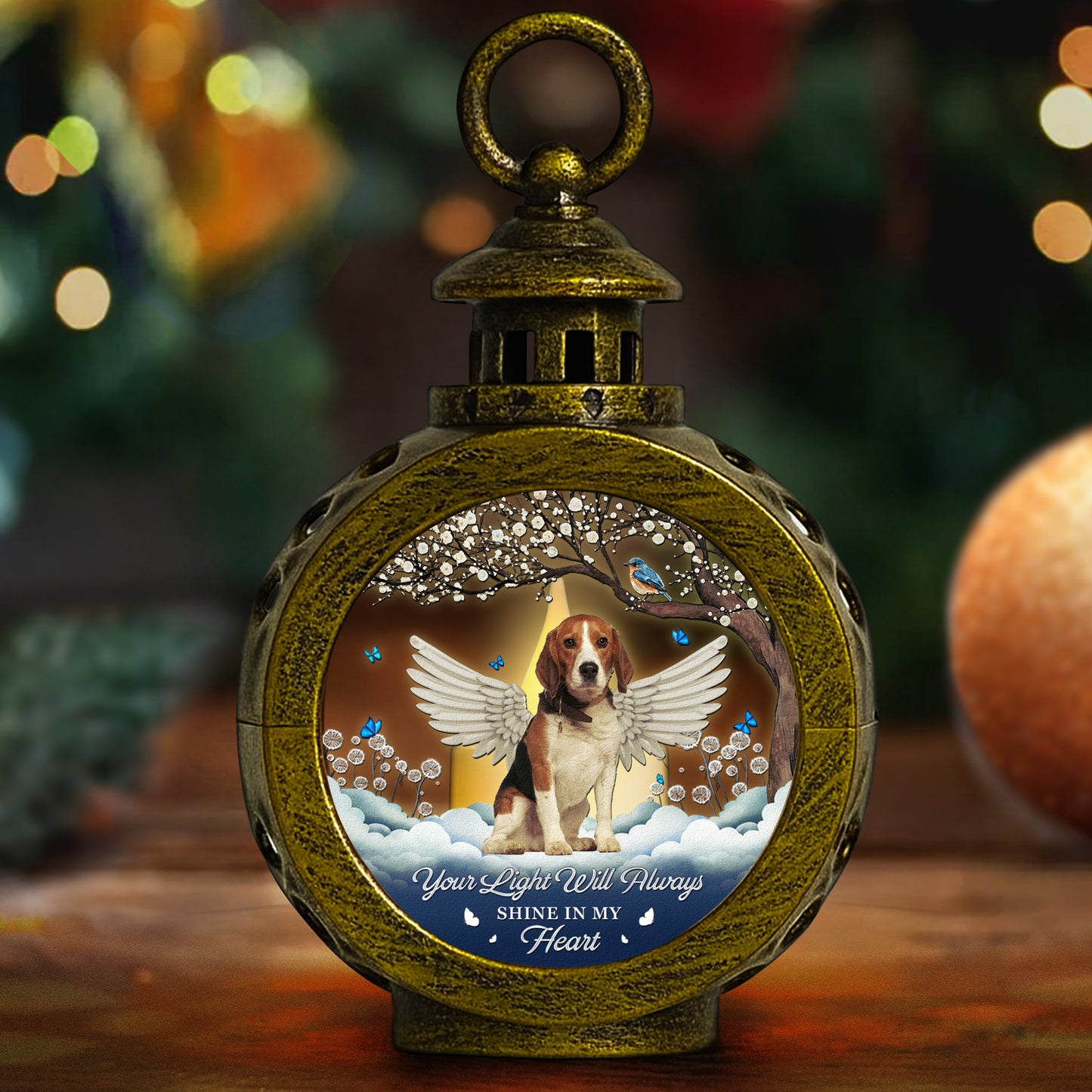 Your Light Will Always Shine In My Heart Memorial Pet - Personalized Photo Lantern Night Light