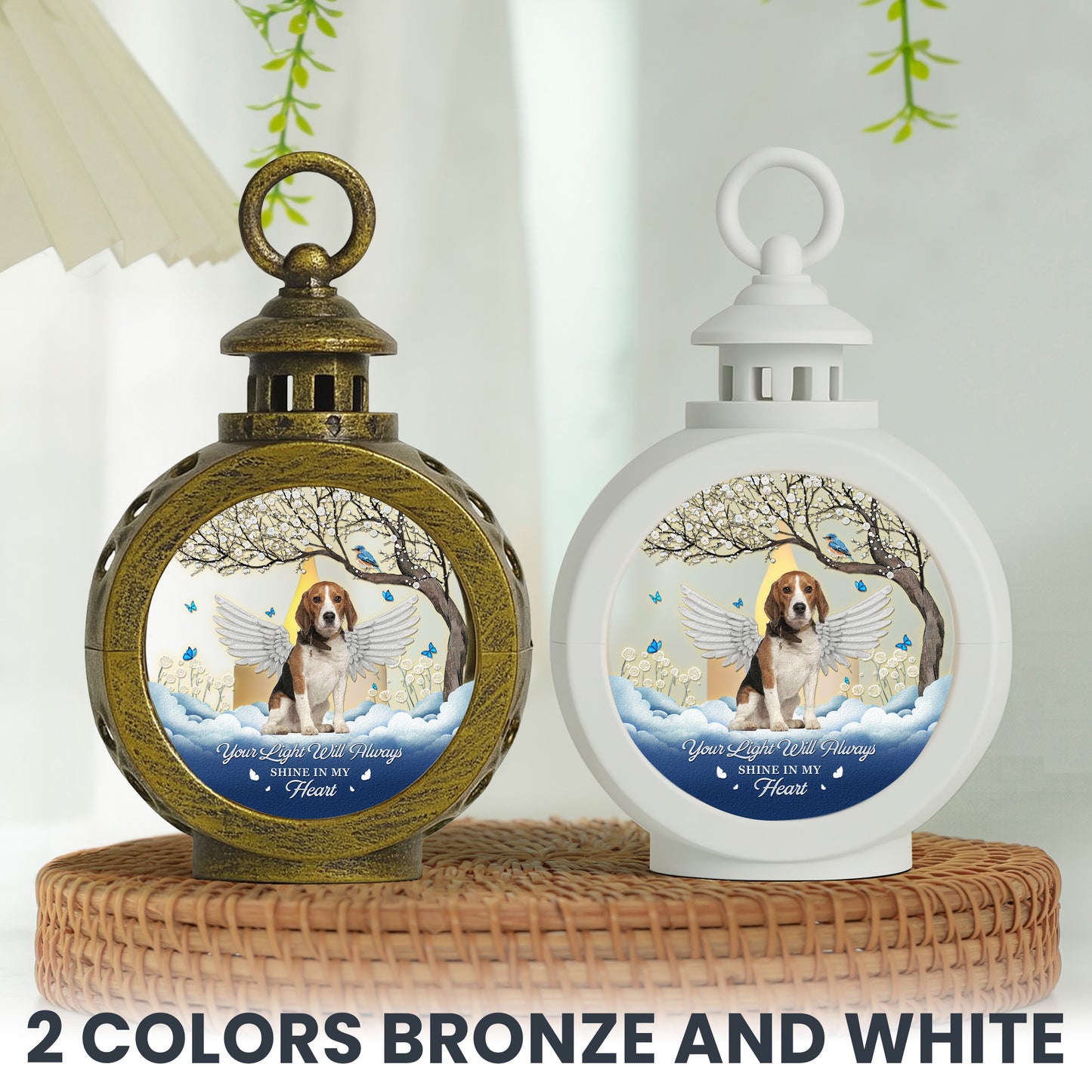 Your Light Will Always Shine In My Heart Memorial Pet - Personalized Photo Lantern Night Light