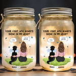 Your Light Will Always Shine In My Heart - Personalized Mason Jar Light