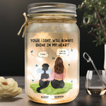 Your Light Will Always Shine In My Heart - Personalized Mason Jar Light