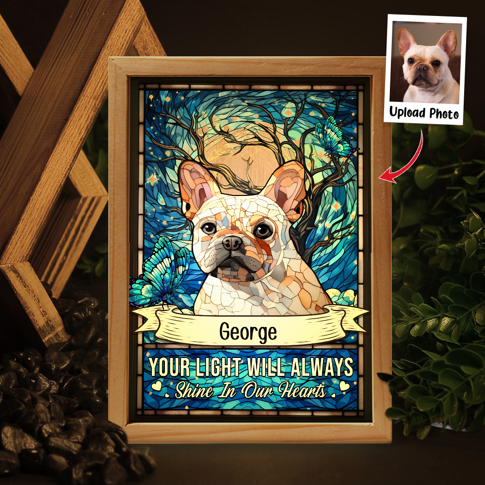 Pet Loss - Your Light Will Always Shine In My Heart - Personalized Photo Frame Light Box