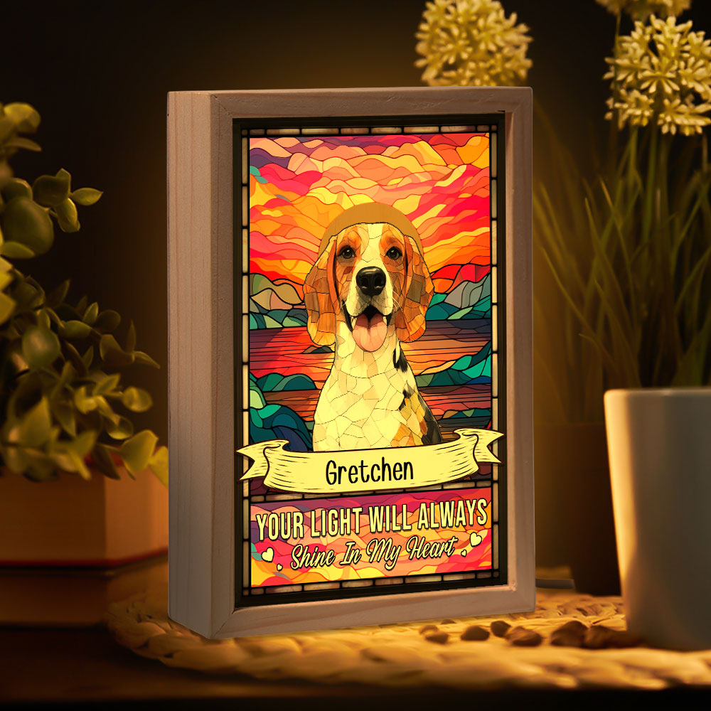 Pet Loss - Your Light Will Always Shine In My Heart - Personalized Photo Frame Light Box