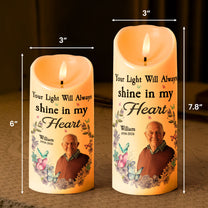 Your Light Will Always Shine In My Heart - Personalized Photo LED Candle