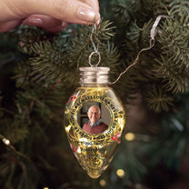 Your Light Will Always Shine In Our Hearts Memorial - Personalized Photo LED Christmas Light