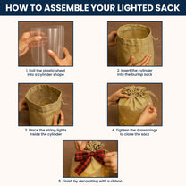 Your Light Will Always Shine In Our Hearts Memorial - Personalized Photo Lighted Burlap Sack