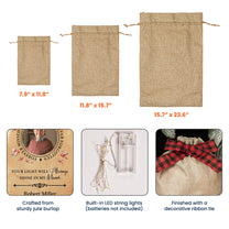 Your Light Will Always Shine In Our Hearts Memorial - Personalized Photo Lighted Burlap Sack