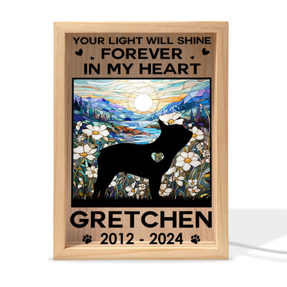 Your Light Will Shine Forever In My Heart - Personalized Frame Light Box