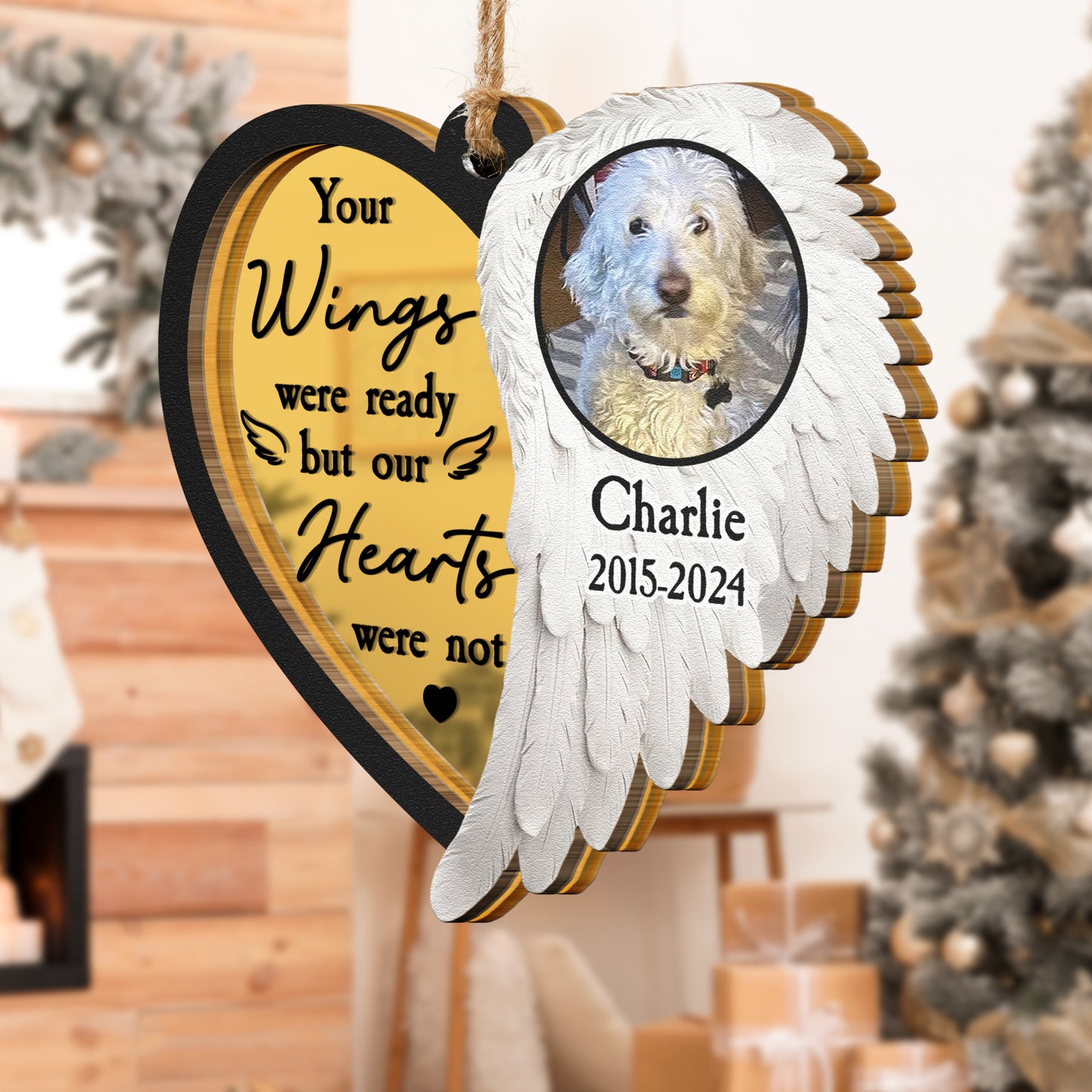 Your Wings Were Ready But Our Hearts Were Not - Personalized Mirror Photo Ornament