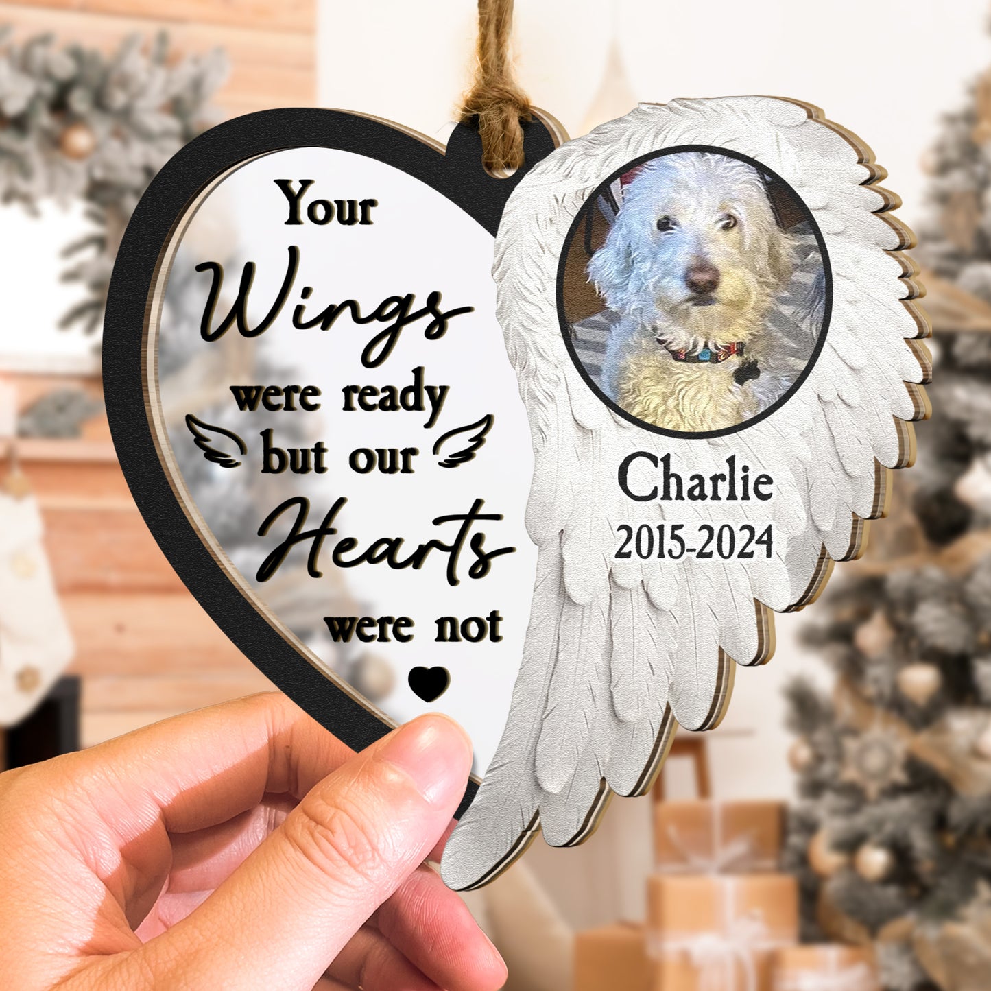 Your Wings Were Ready But Our Hearts Were Not - Personalized Mirror Photo Ornament