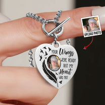 Your Wings Were Ready Personalized Photo Heart Bracelet