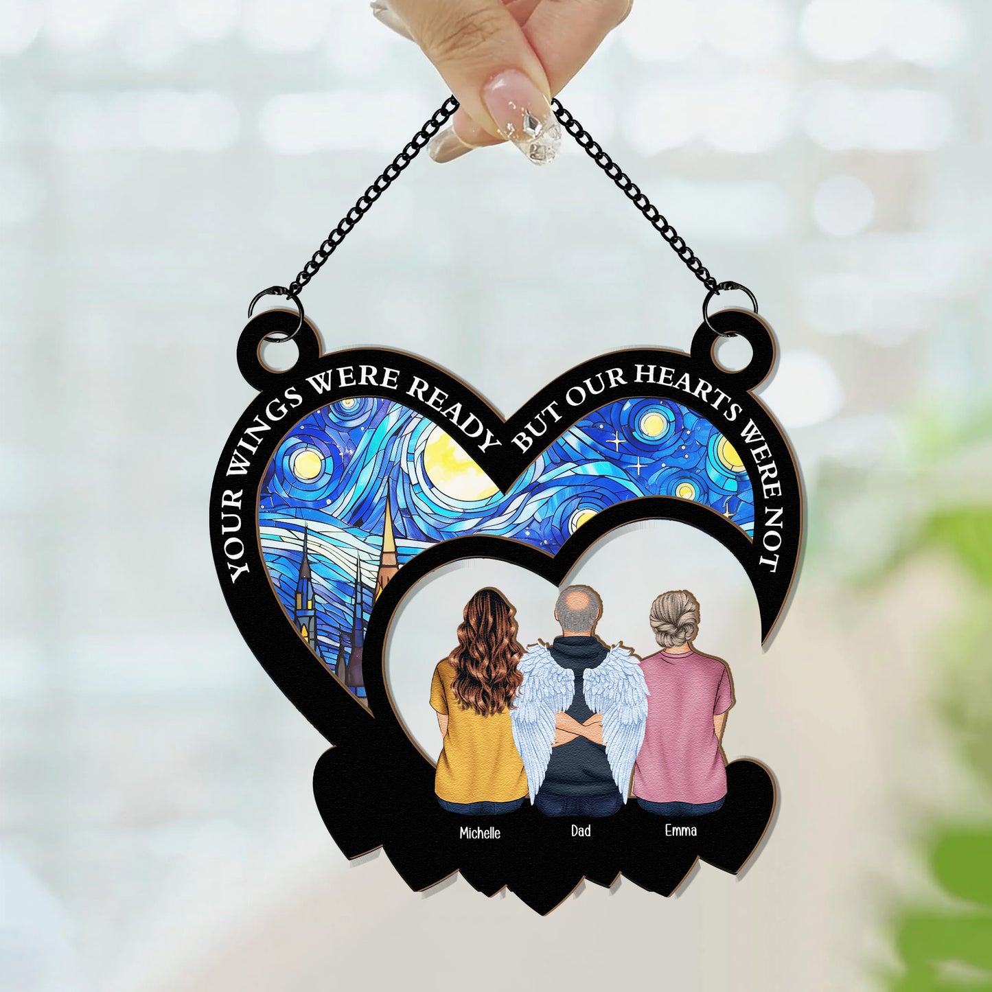 Your Wings Were Ready - Personalized Window Hanging Suncatcher Ornament