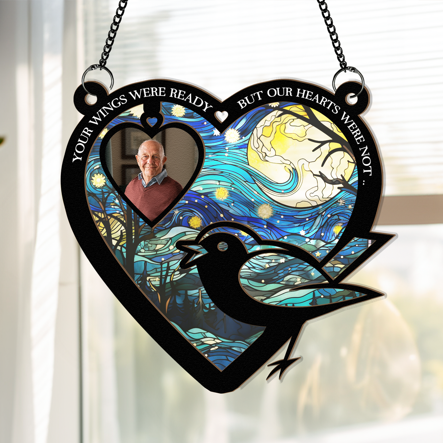 Your Wings Were Ready - Personalized Window Hanging Suncatcher Photo Ornament