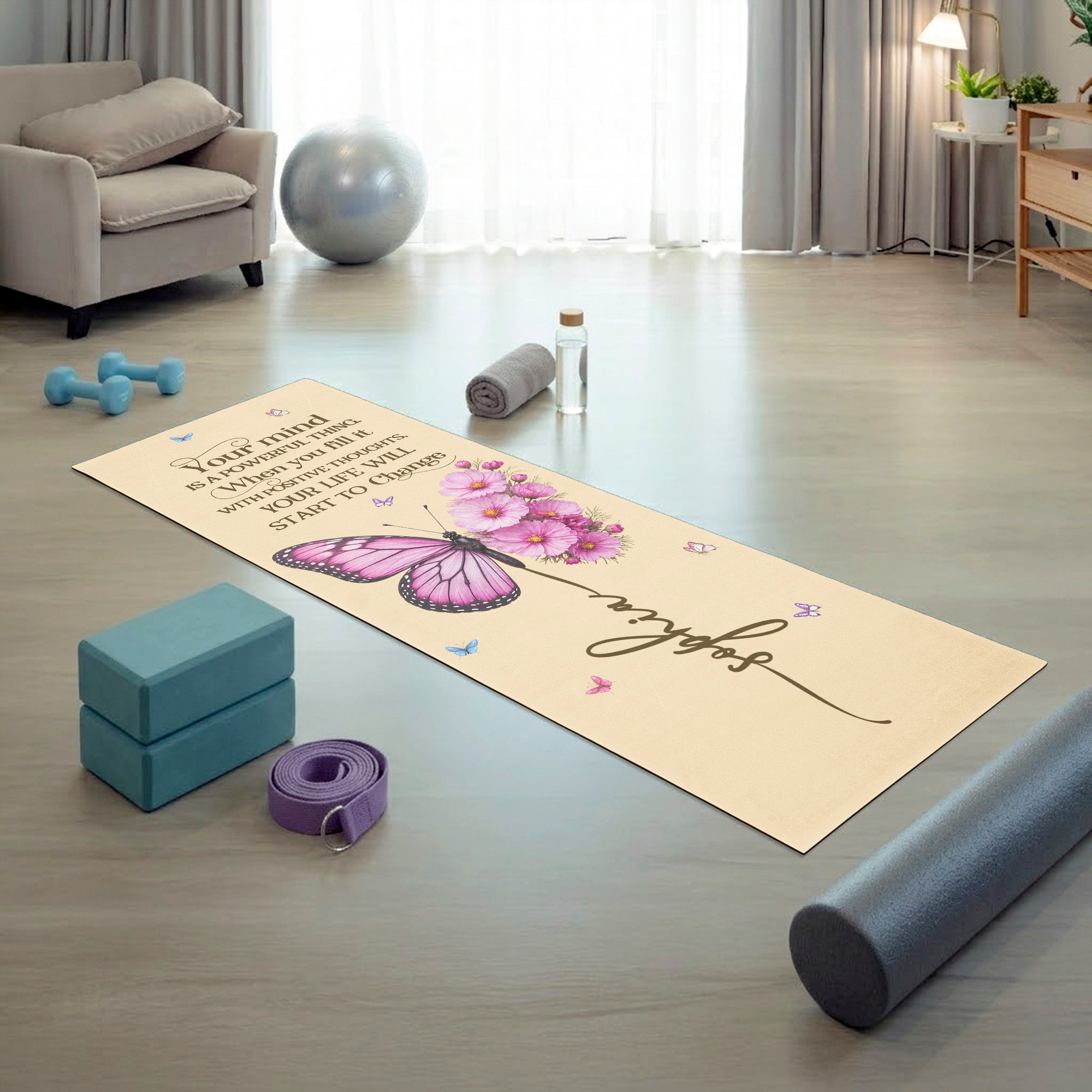 Your-Mind-Is-A-Powerful-Thing-Butterfly-Birth-Month-Flower-Personalized-Yoga-Mat-4