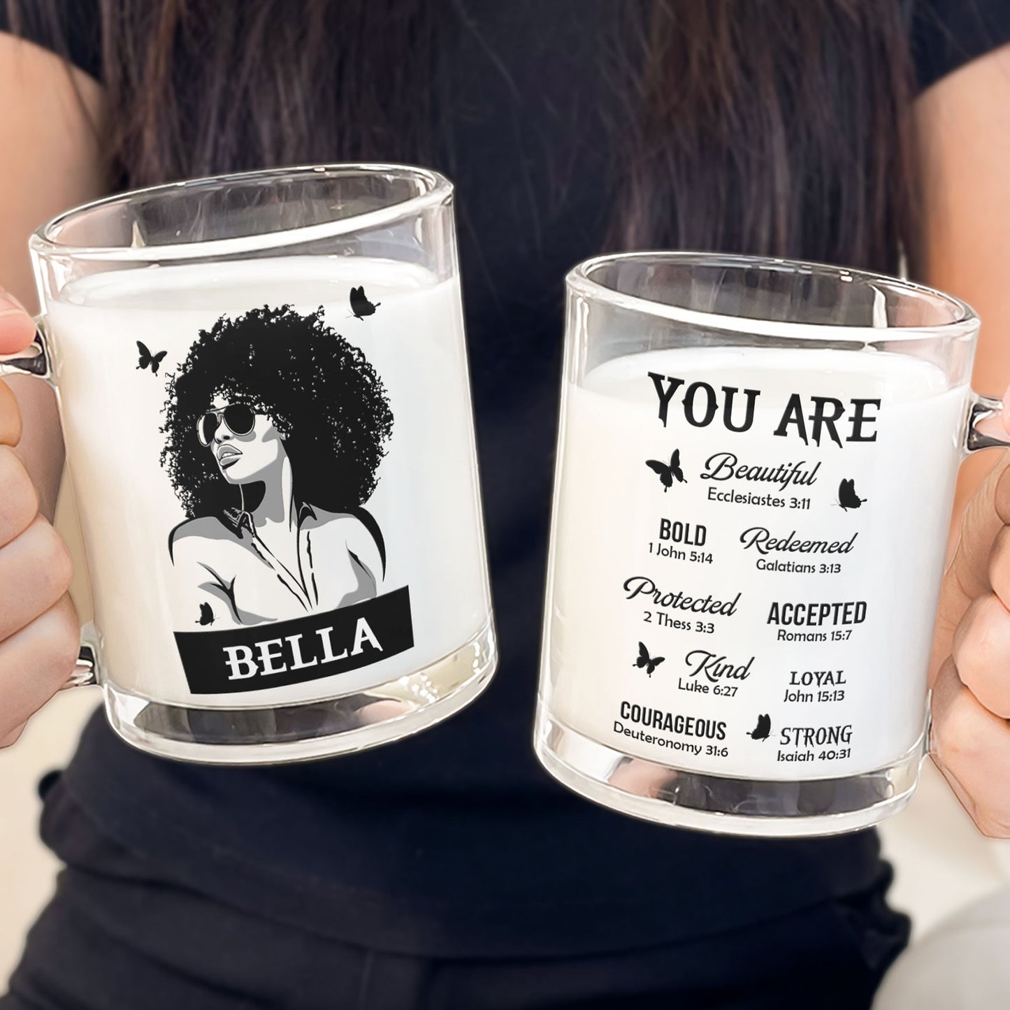 You Are A Black Woman - Personalized Glass Mug