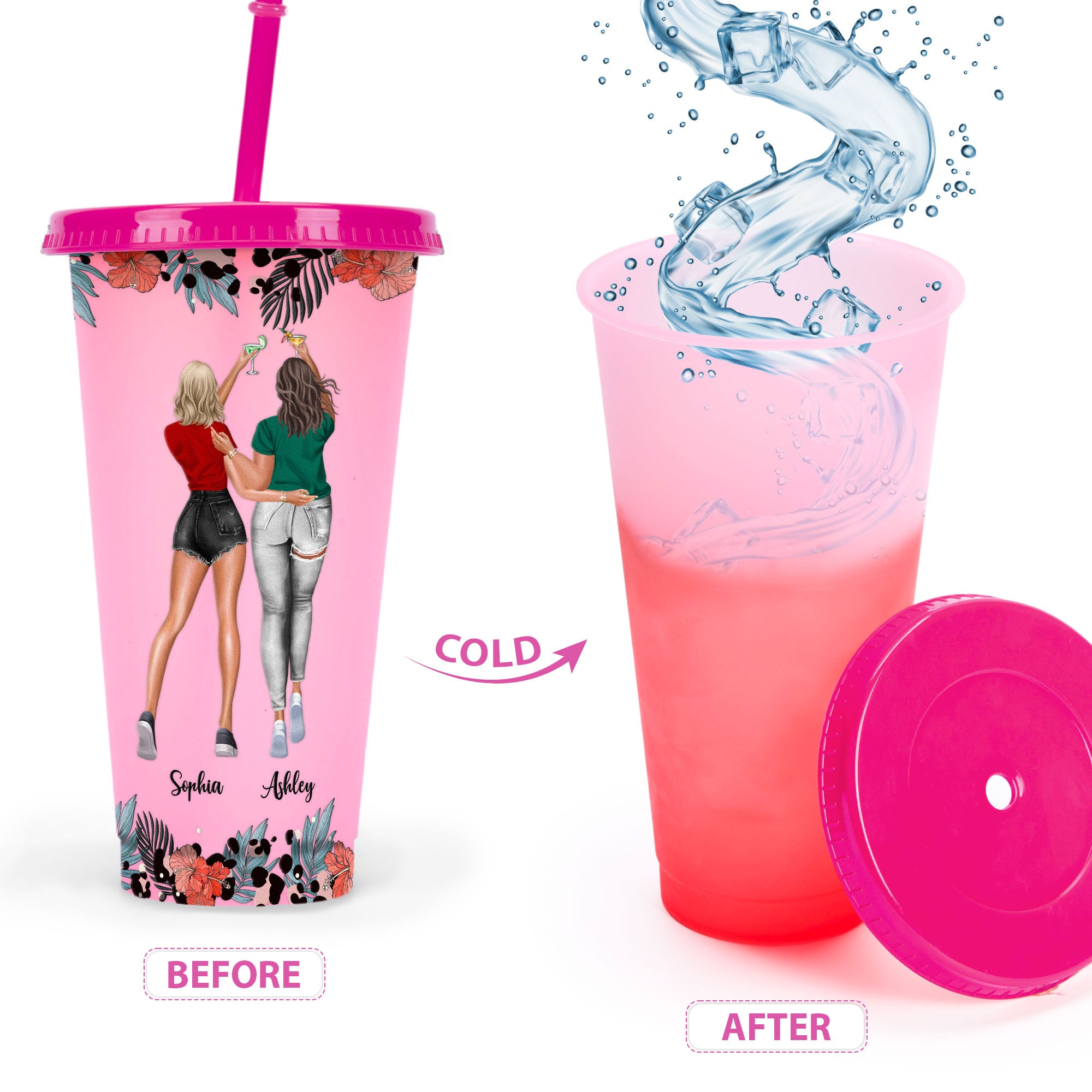You're My Bad@ss Bestie - Personalized Color Changing Cup