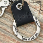 You're My Best Catch Baseball Lovers Gift For Husband, Boyfriend - Personalized Coordinates Keychain