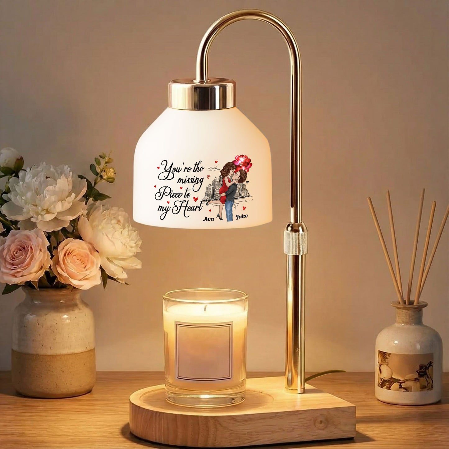 You're The Missing Piece To My Heart - Personalized Candle Warmer