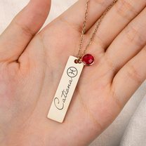 Zodiac Birthday Gift For Friend Daughter Family - Personalized Birthstone Necklace