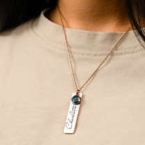 Zodiac Birthday Gift For Friend Daughter Family - Personalized Birthstone Necklace