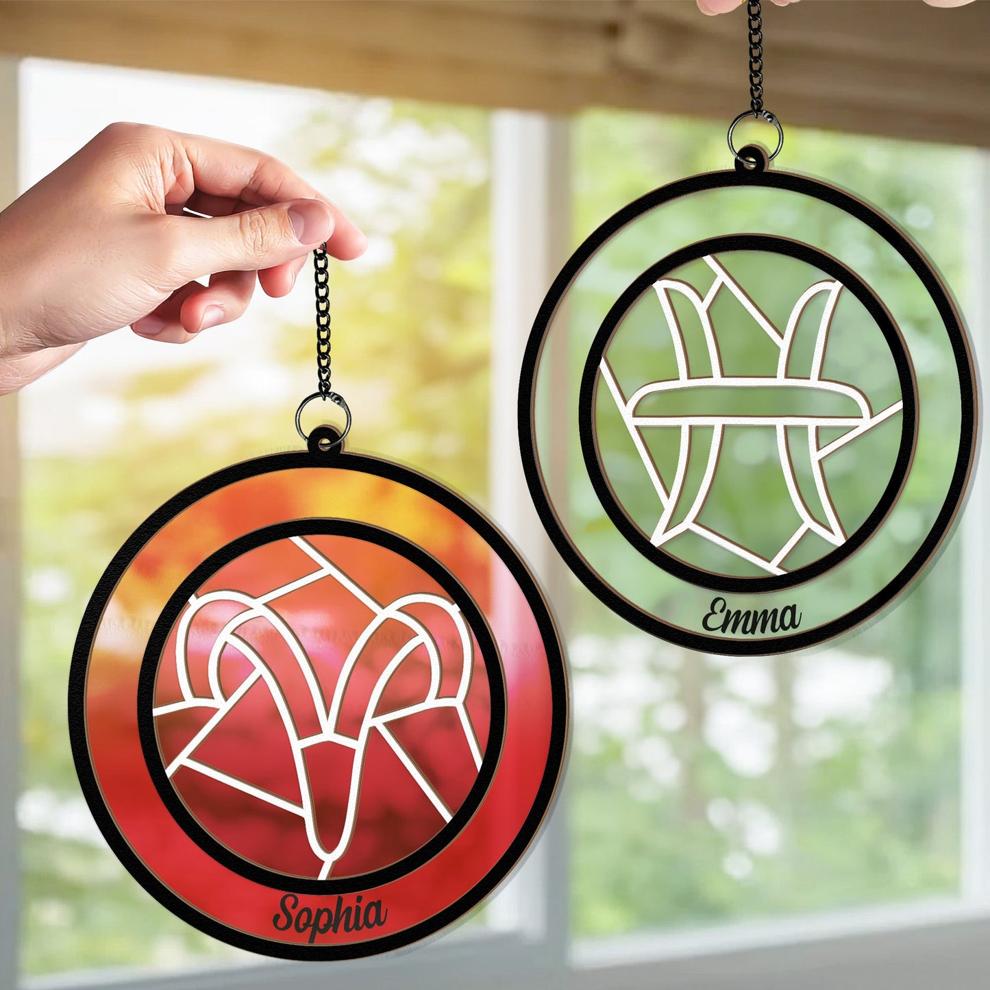 Zodiac Sign - Personalized Window Hanging Suncatcher Ornament