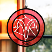 Zodiac Sign - Personalized Window Hanging Suncatcher Ornament