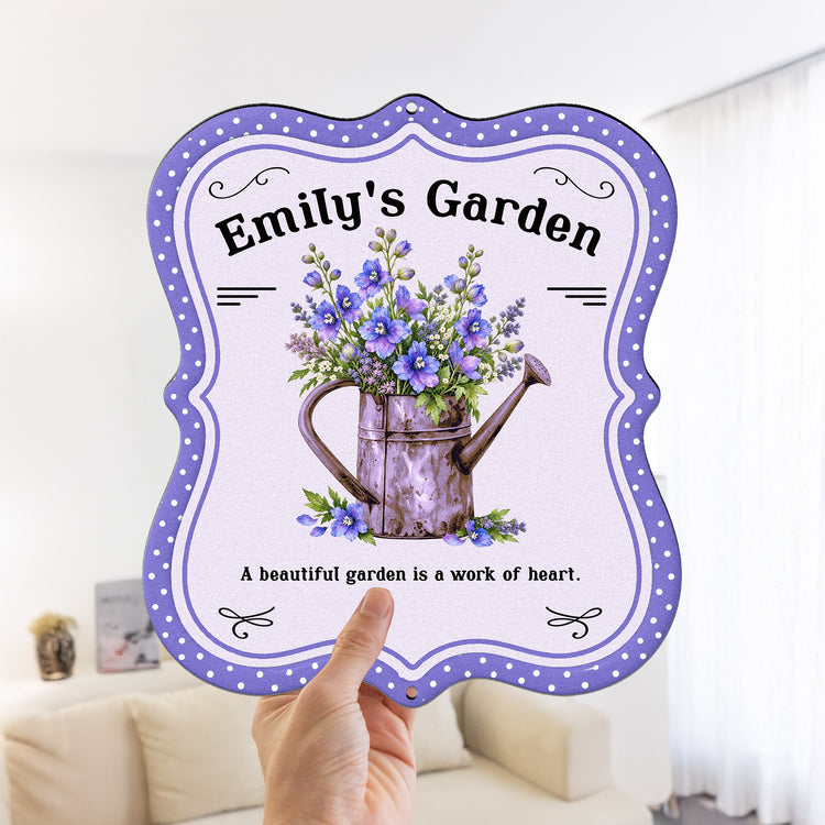 A Beautiful Garden Is A Work Of Heart - Personalized Metal Sign 4