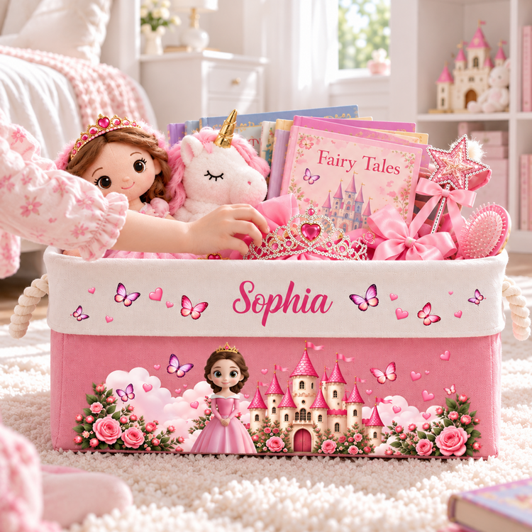A Beautiful Princess Gift For Daughter, Granddaughter - Personalized Storage Basket 3