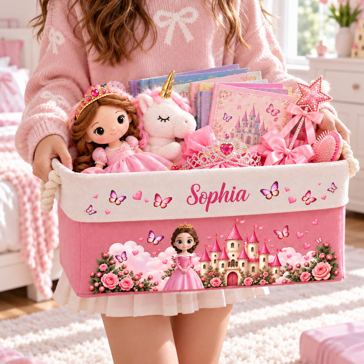 A Beautiful Princess Gift For Daughter, Granddaughter - Personalized Storage Basket 4