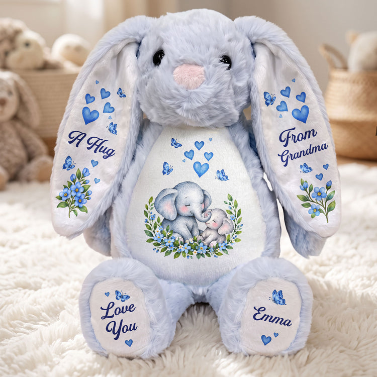 A Hug From Loved One Animals Nursery Gift For Kids - Personalized Bunny Plush 2