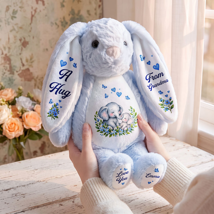 A Hug From Loved One Animals Nursery Gift For Kids - Personalized Bunny Plush 3