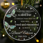 A Loving Thought, A Silent Tear Custom Name Memorial Christmas Gifts - Personalized Ornament 2