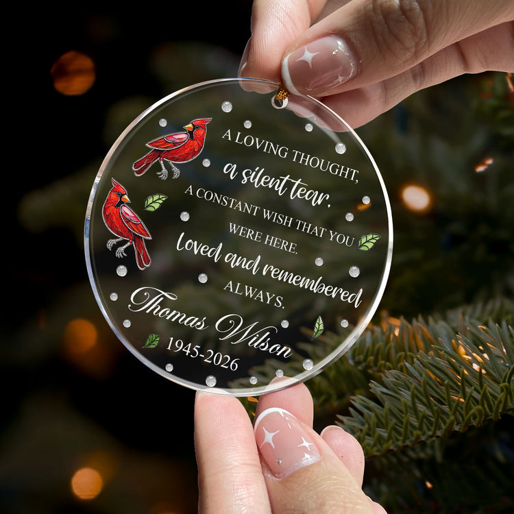 A Loving Thought, A Silent Tear Custom Name Memorial Christmas Gifts - Personalized Ornament 3