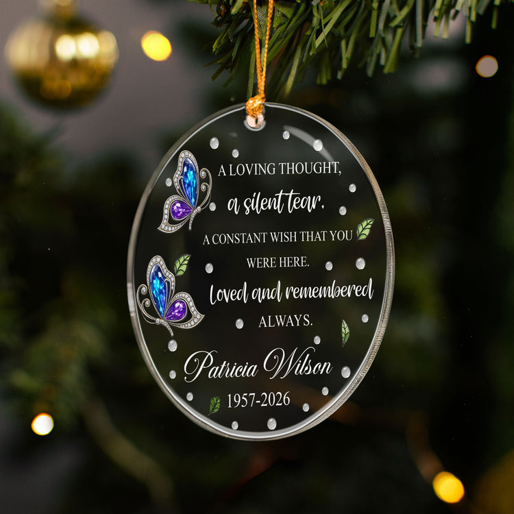 A Loving Thought, A Silent Tear Custom Name Memorial Christmas Gifts - Personalized Ornament 4