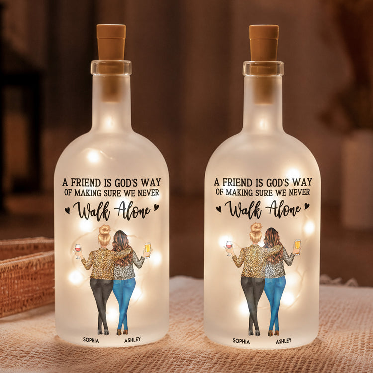 A True Friendship Is A Journey Friendship Gifts For BFF, Soul Sisters - Personalized Bottle Lamp 4