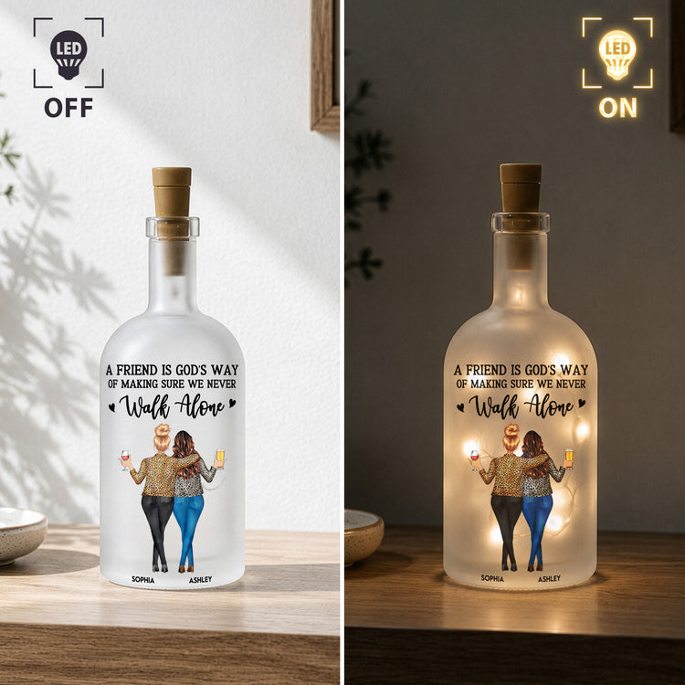 A True Friendship Is A Journey Friendship Gifts For BFF, Soul Sisters - Personalized Bottle Lamp 6