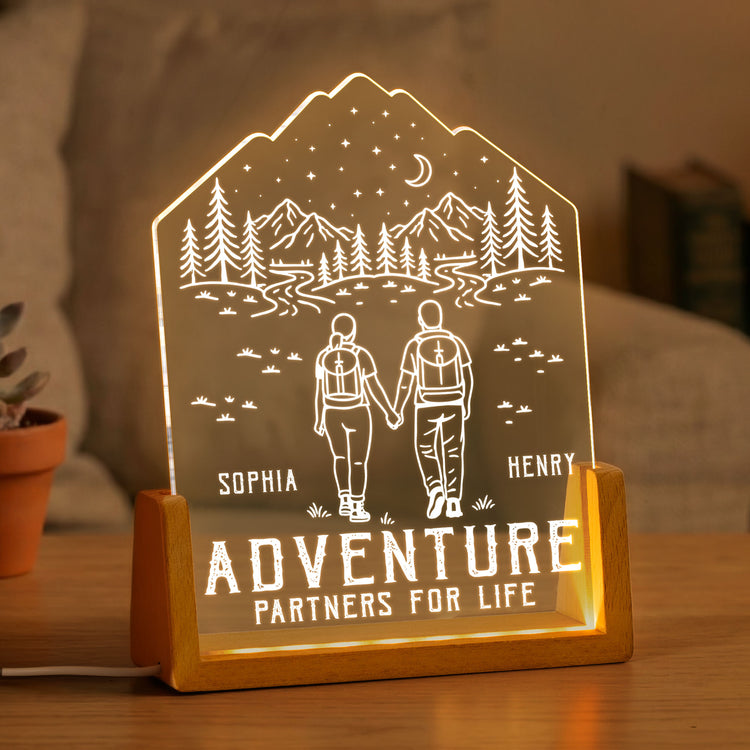 Adventure Partners For Life Couple Gifts - Personalized Night Light 1