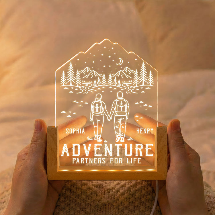 Adventure Partners For Life Couple Gifts - Personalized Night Light 2