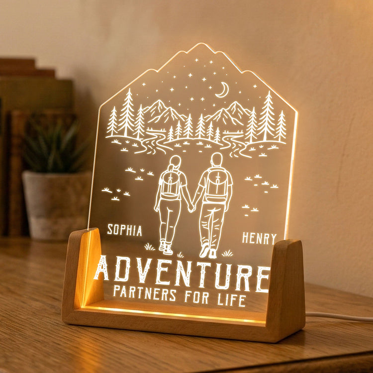 Adventure Partners For Life Couple Gifts - Personalized Night Light 4
