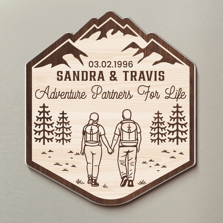 Adventure Partners For Life New Home Wedding Gift For Couple - Personalized Magnet 2