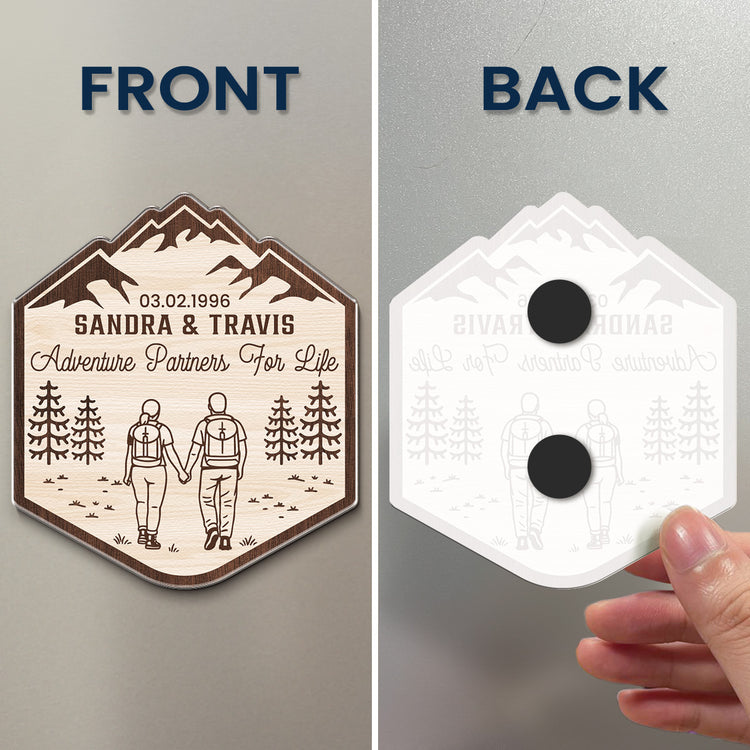 Adventure Partners For Life New Home Wedding Gift For Couple - Personalized Magnet 4