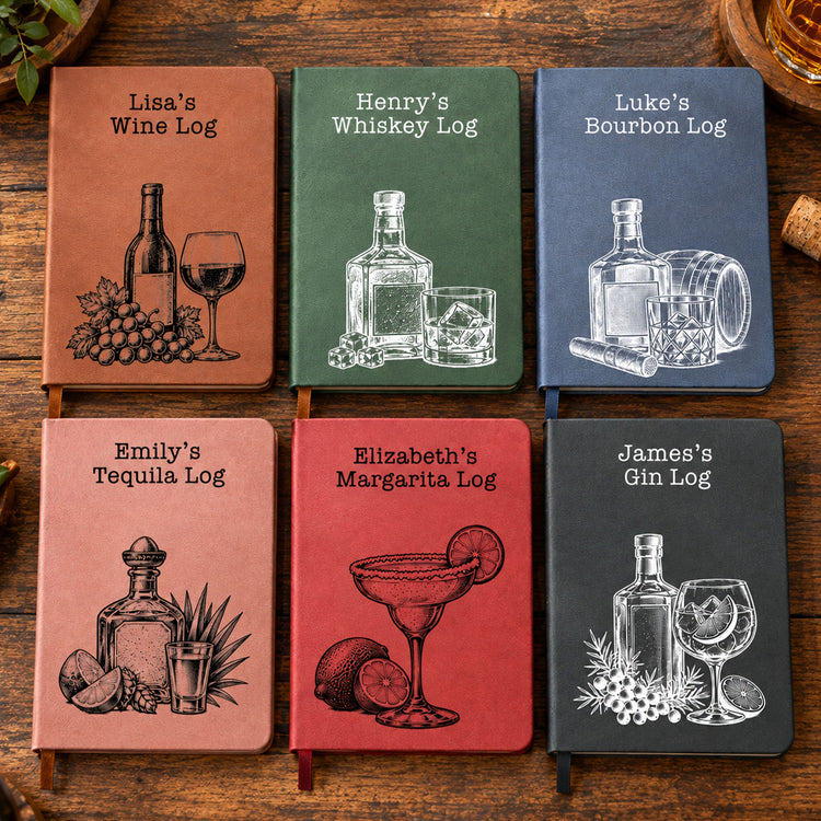 Alcohol Log Book - Wine Lovers, Whiskey Bourbon, Rum, Cocktails, Gifts For Her, Him - Personalized Journal 1