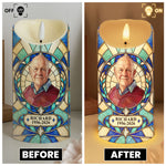 Always With You Custom Photo Stained Glass Art Memorial Gifts - Personalized LED Candle 4
