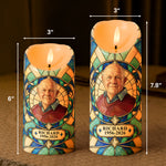 Always With You Custom Photo Stained Glass Art Memorial Gifts - Personalized LED Candle 6