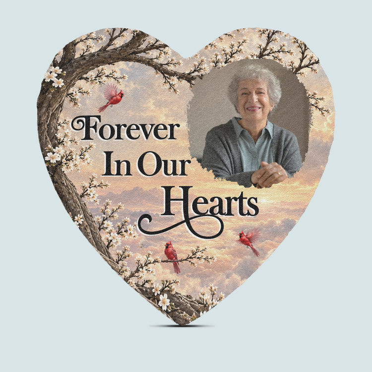 Always With You Memorial Custom Photo Forever In Our Hearts - Personalized Garden Stone 1