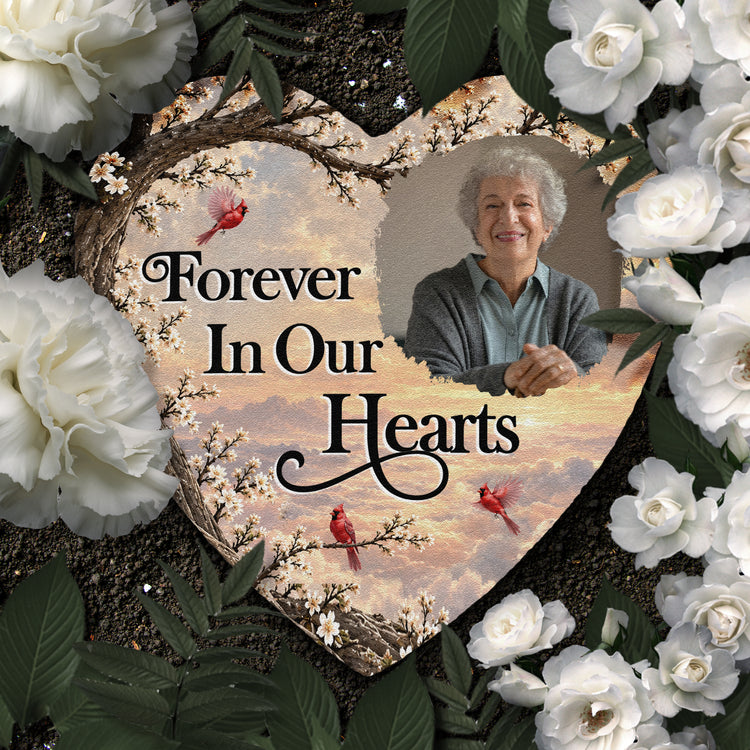 Always With You Memorial Custom Photo Forever In Our Hearts - Personalized Garden Stone 2